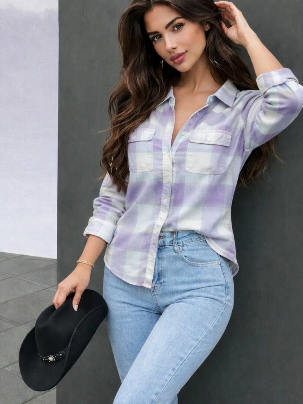 American Eagle Purple Flannel Shirt size M Plaid Boyfriend Super Soft NWT